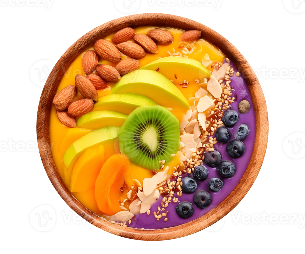 Close-Up of Colorful Healthy Smoothie Bowl png