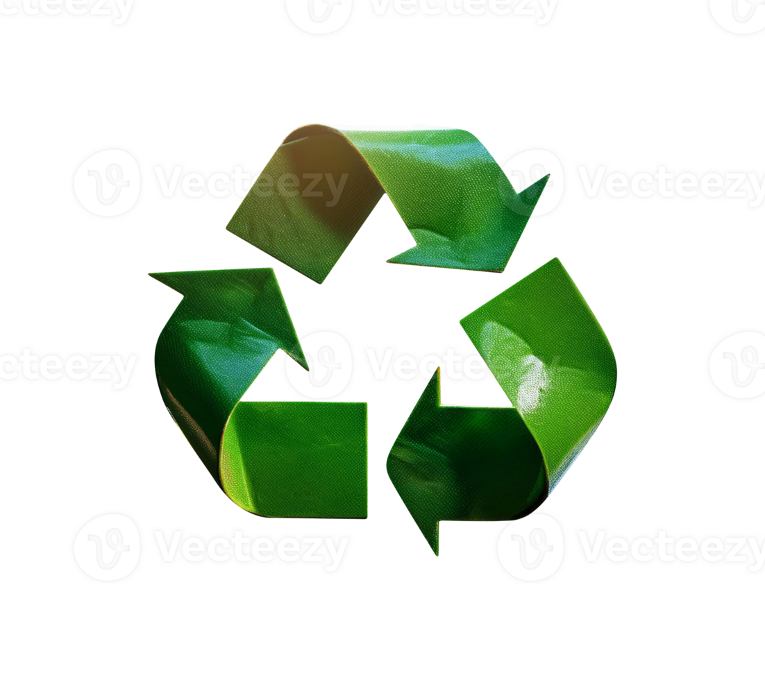 Recycling symbol, highlighting environmental conservation, sustainability, and waste management. png