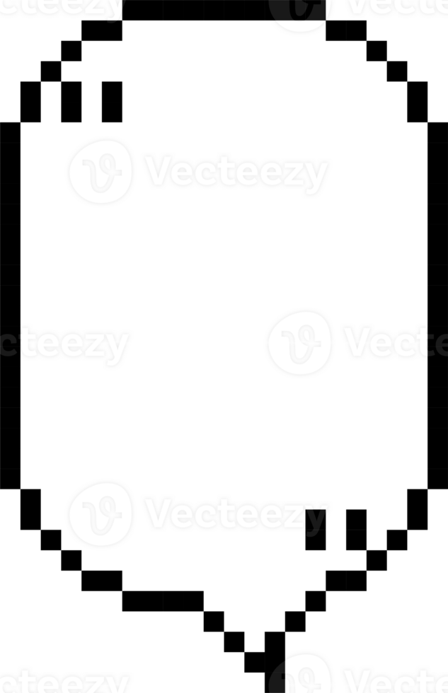 8bit retro game pixel speech bubble balloon with quotation marks, icon sticker memo keyword planner text box banner png
