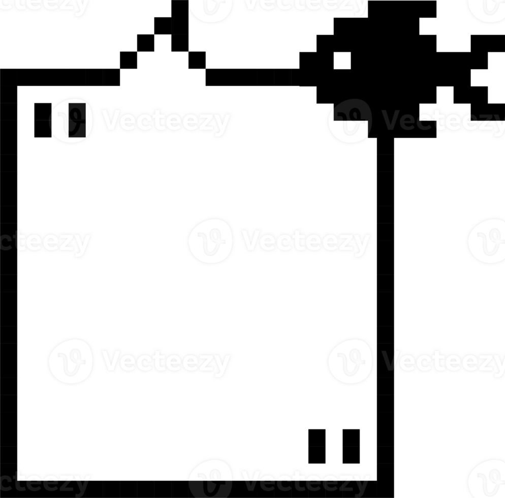 8bit retro game animal pet fish pixel text box memo speech bubble balloon, icon sticker keyword planner banner png
