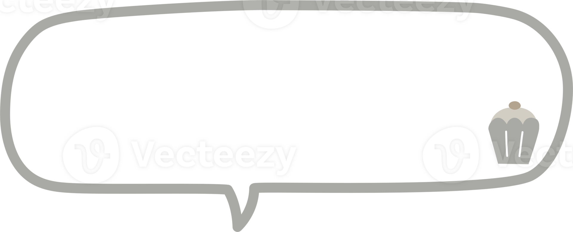 Minimal doodle hand draw cooking kitchen cupcake bakery speech bubble balloon, icon sticker memo keyword planner text box banner png
