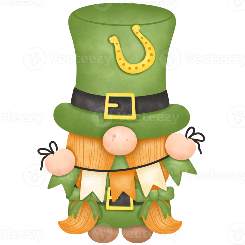 St Patricks Day Gnome with Flags png
