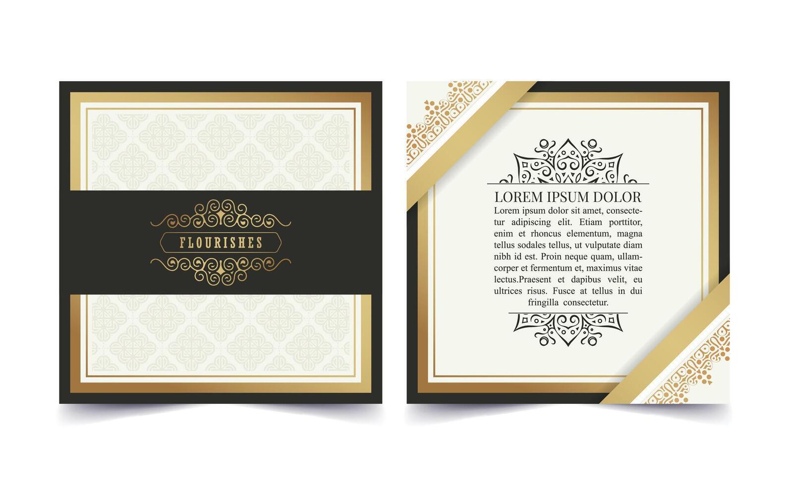 Luxury ornament greeting card template vector