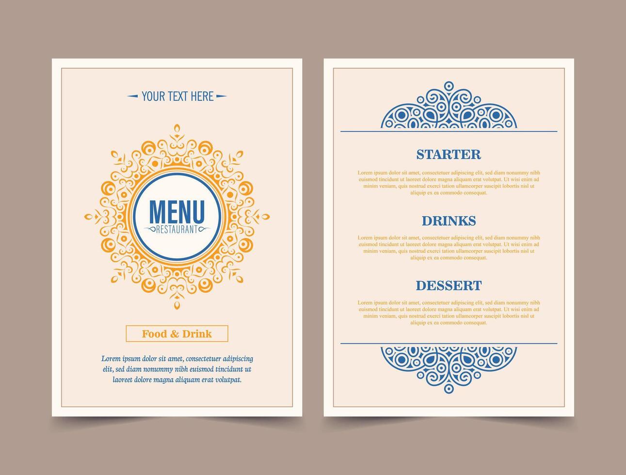 colorful restaurant menu layout design vector