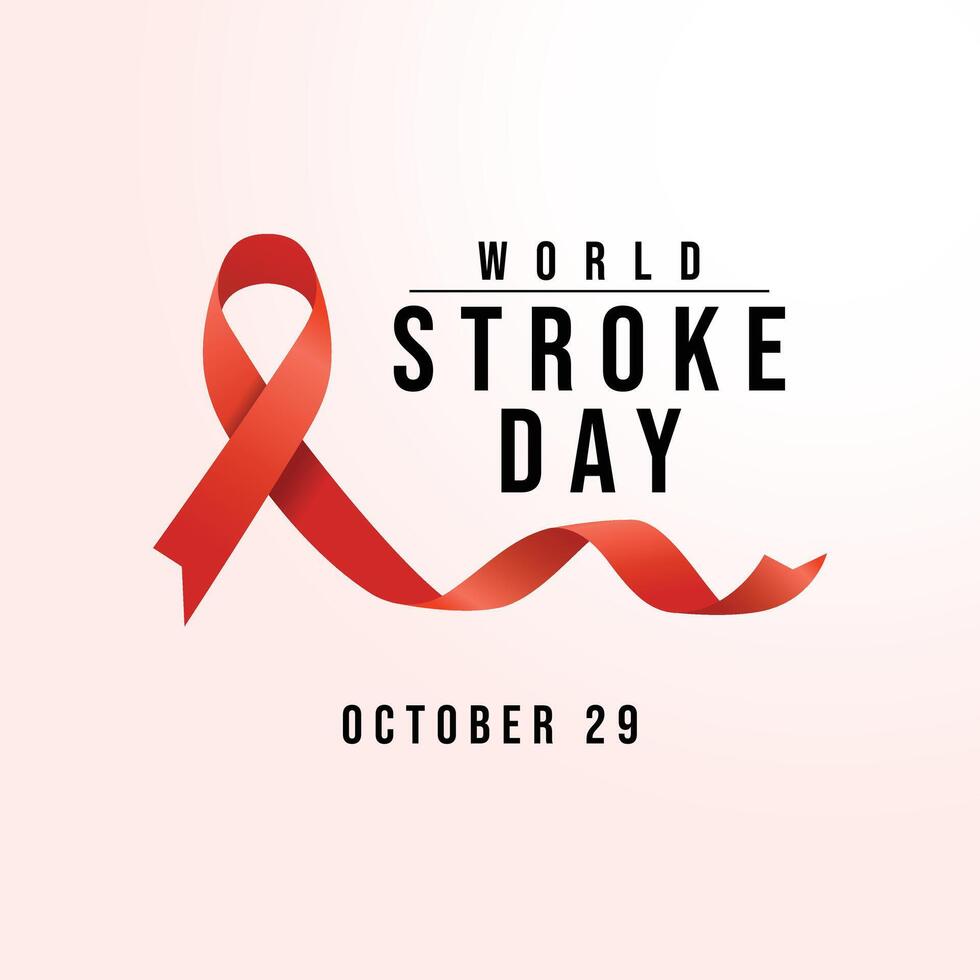 World Stroke Day design template good for celebration usage. World Stroke Day design. red ribbon. flat design. eps 10. vector
