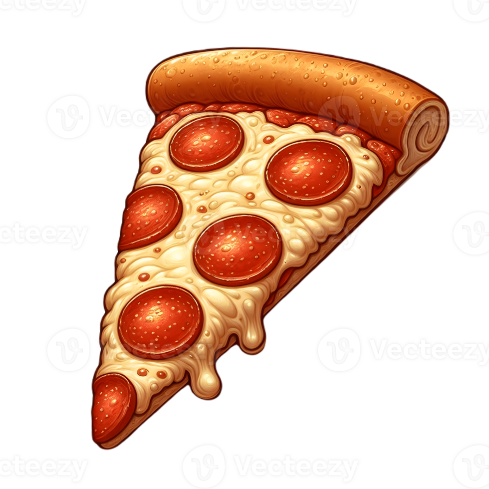 Pizza Slice with Melting Cheese and Jalapenos png