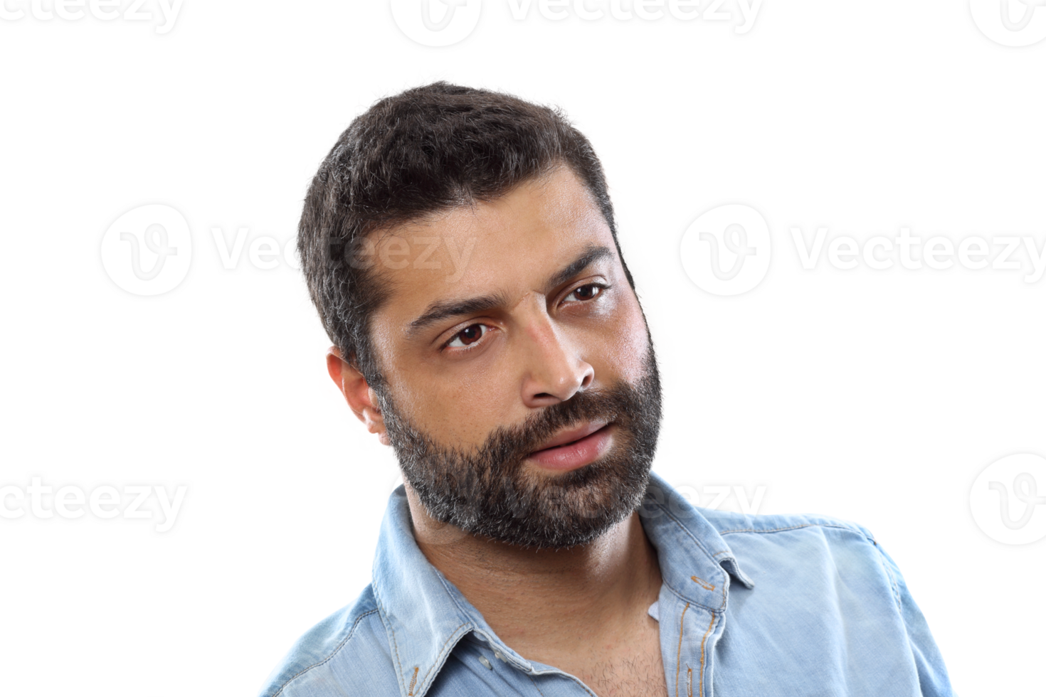 male model with beard posing on neutral background png