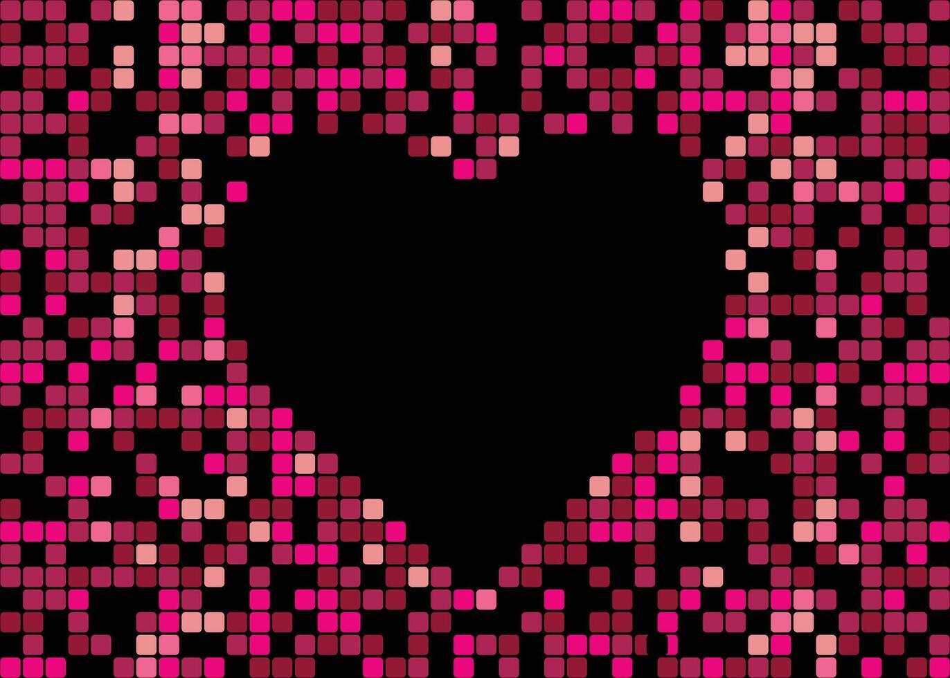 Digital Pixel Background Heart Shape Border vector