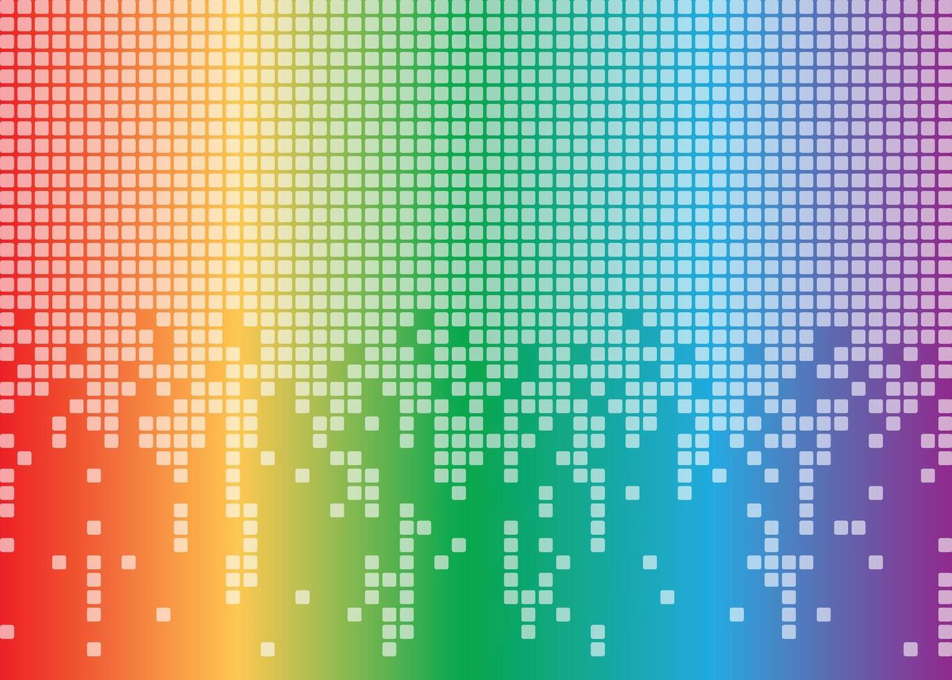 Rainbow Digital Pixel Drip Background vector