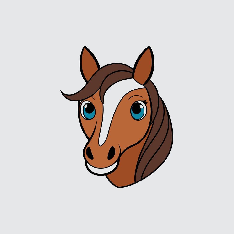 Horse Head In A Line Drawing With White Background vector