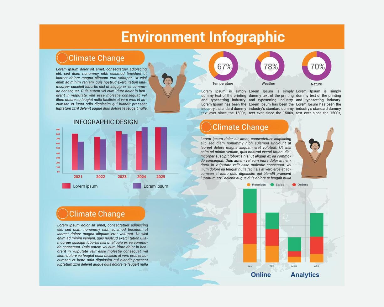 Infographic design and stationary vector