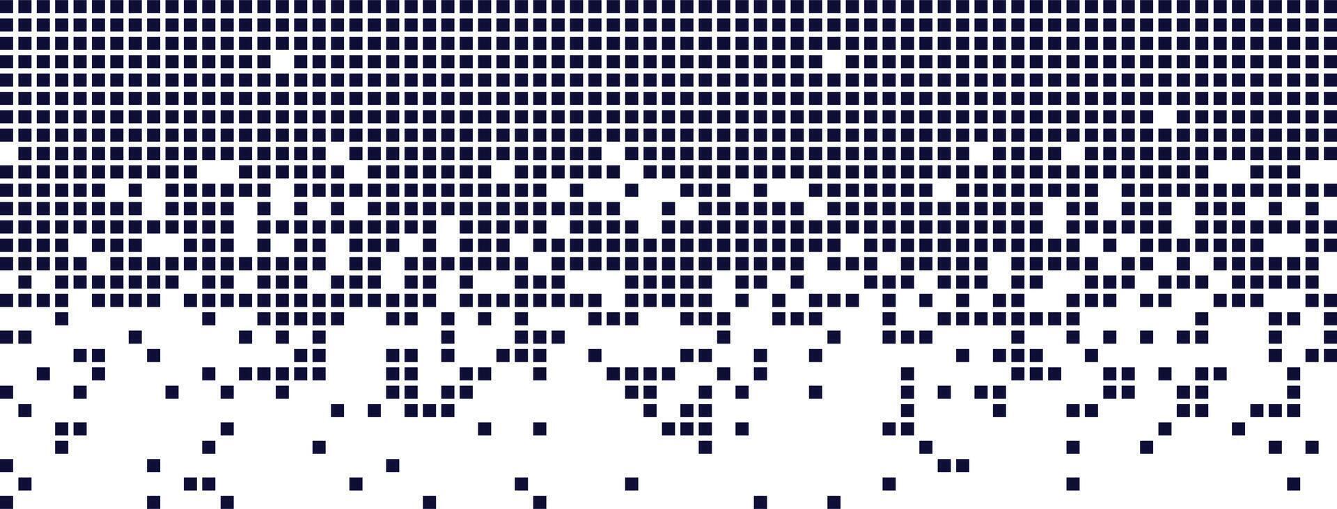Digital background with dissolving rectangular dots and gradient mosaic texture. Abstract background of white and black pixels. illustration of a grid of geometric square elements. vector