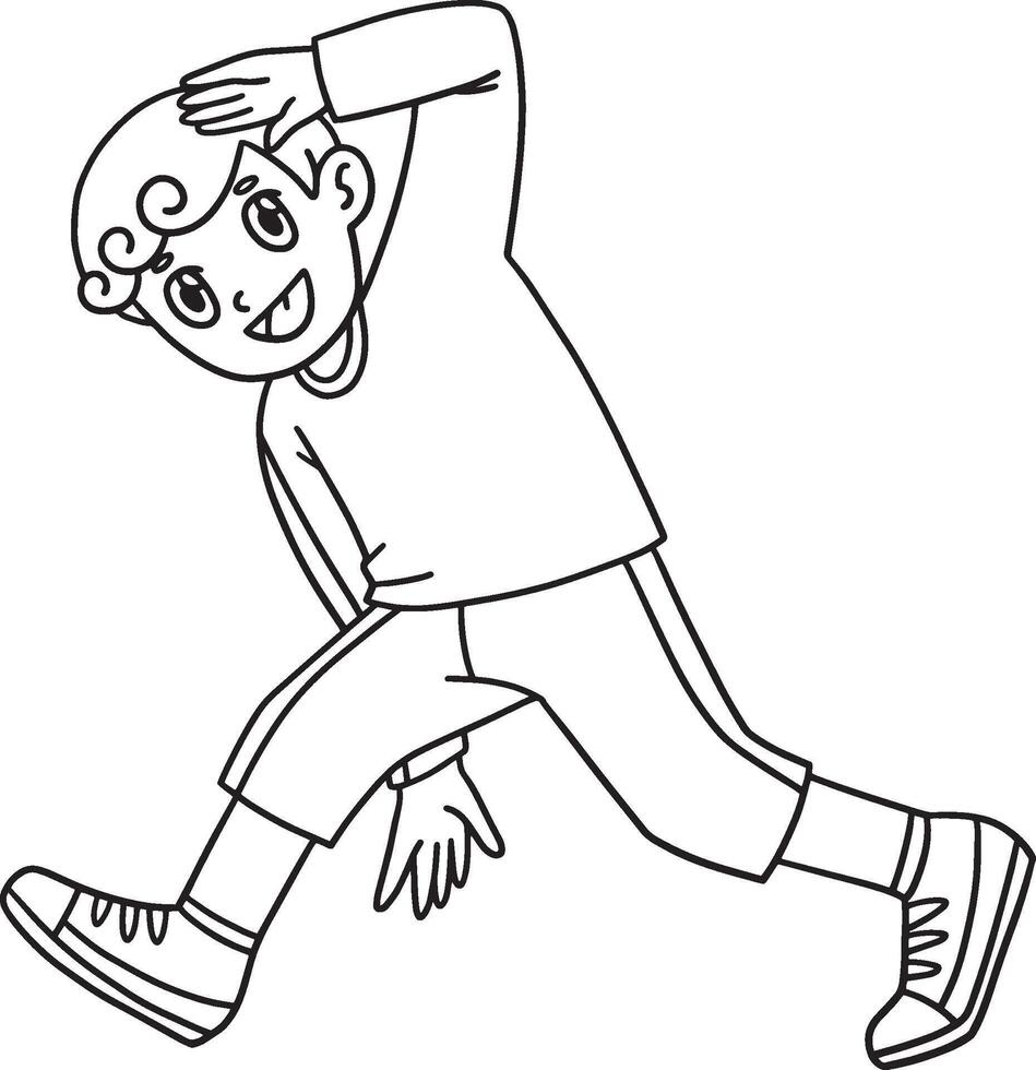 Breakdance B Boy doing Spin Down Shuffle Isolated vector