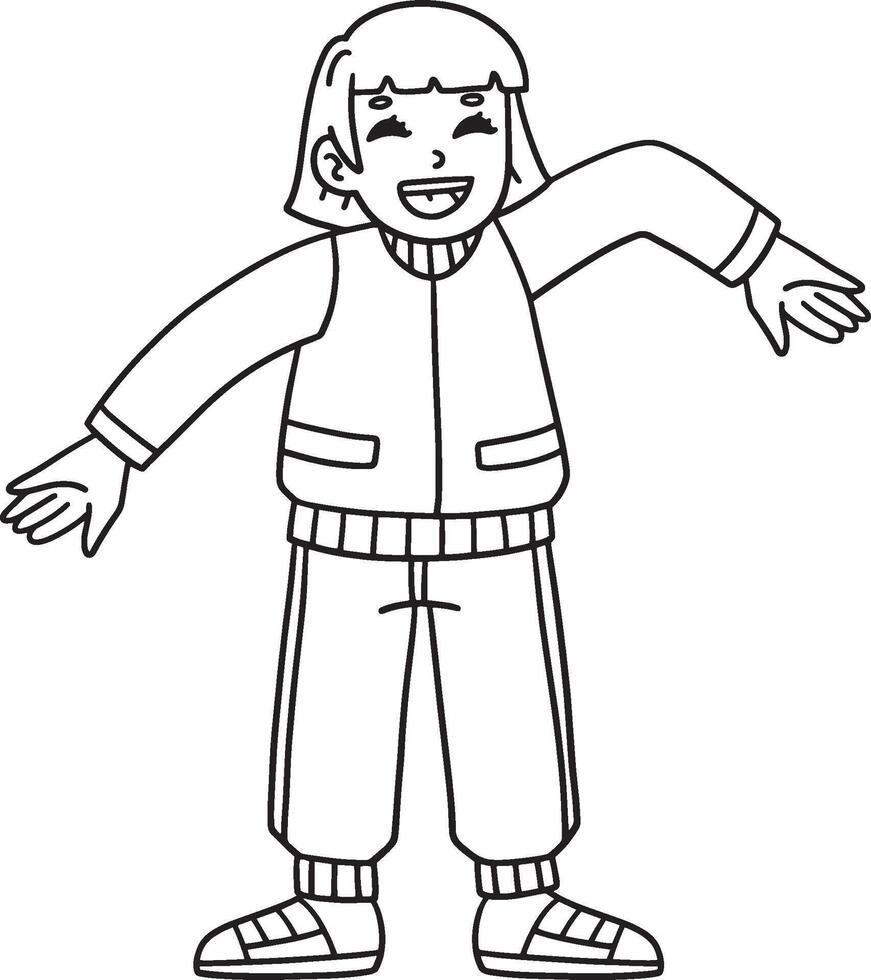 Breakdance B Girl doing an Arm Wave Isolated vector