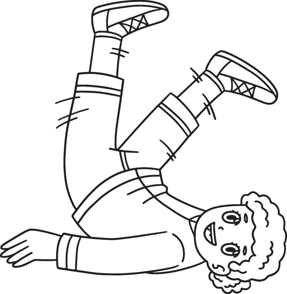 Breakdance B Girl Performing a Back Spin Isolated vector