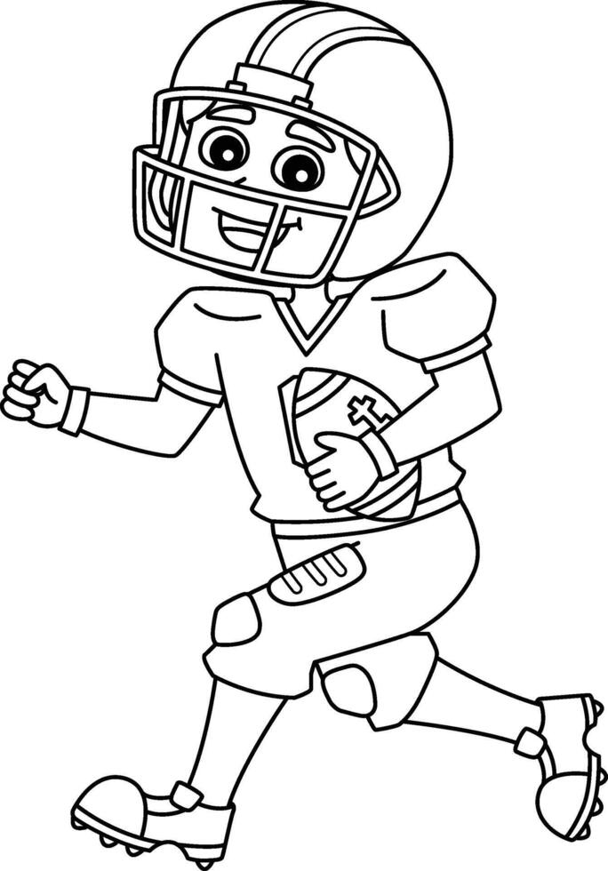 American Football Player Running a Ball Isolated vector