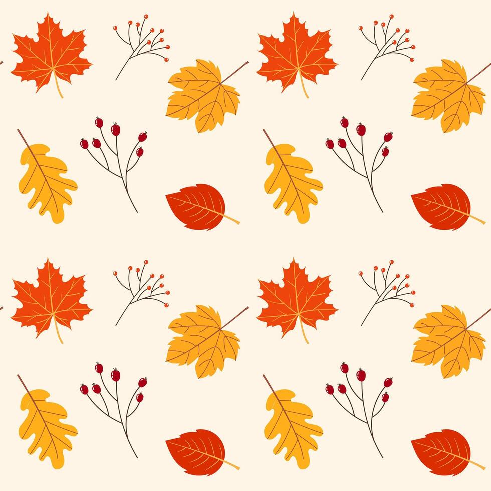 Seamless pattern of autumn leaves. illustration. vector