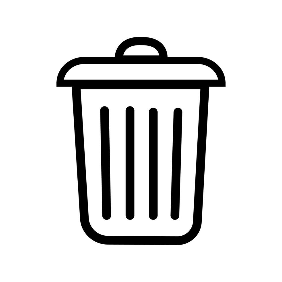 Trash can outline icon vector