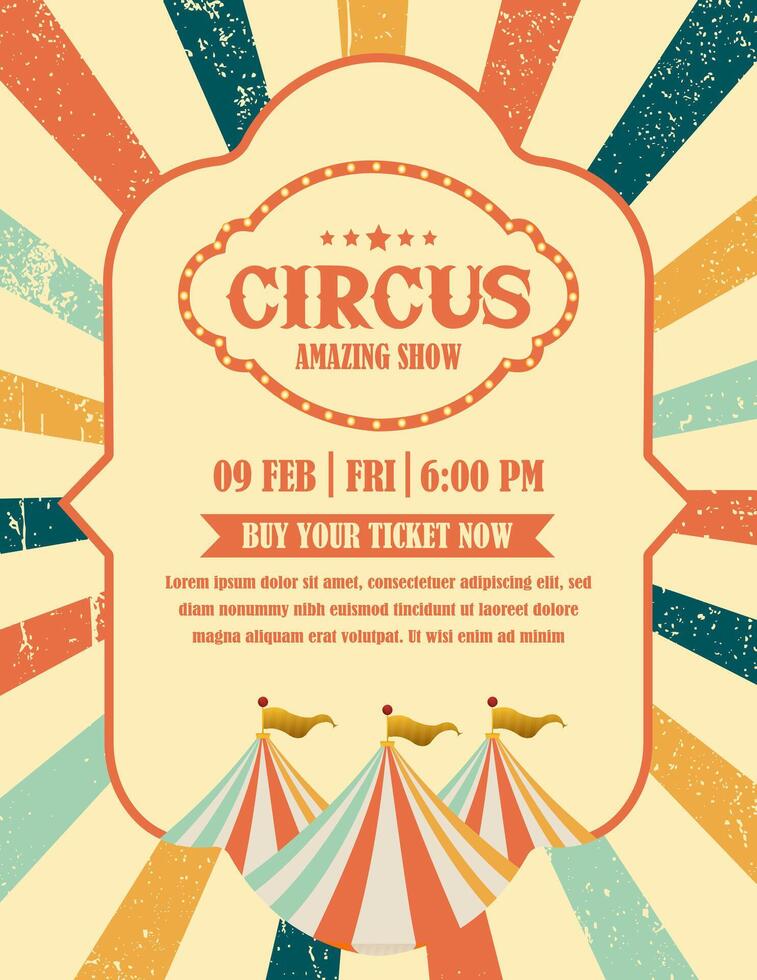 Retro circus poster vector