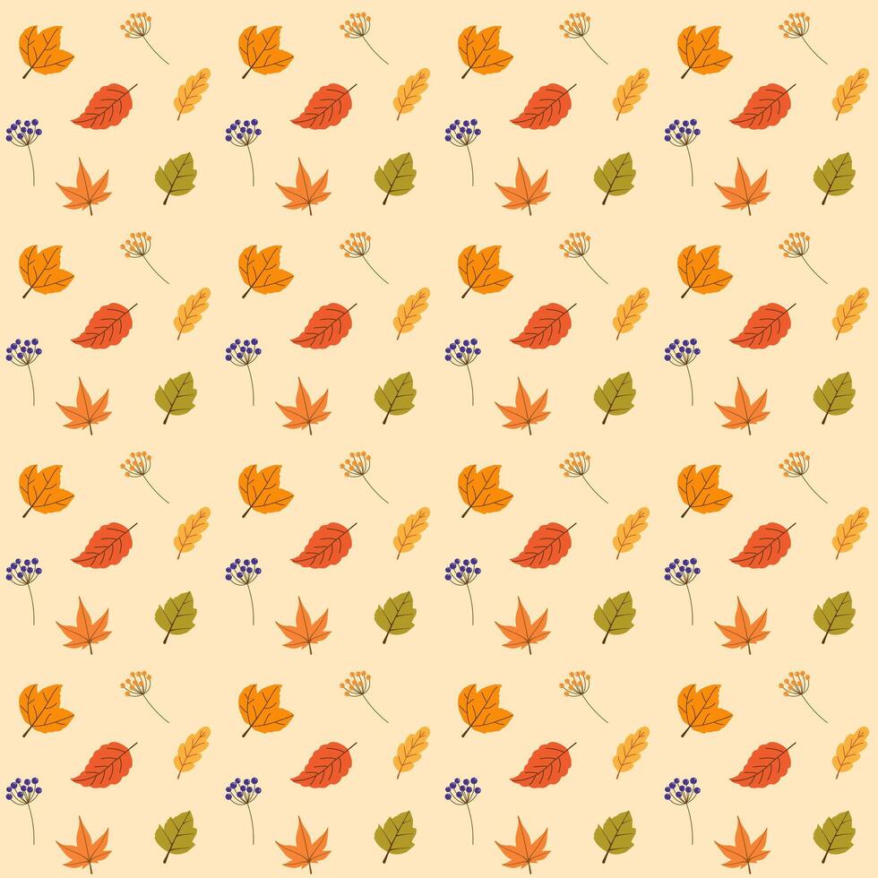 Autumn leaves seamless pattern vector