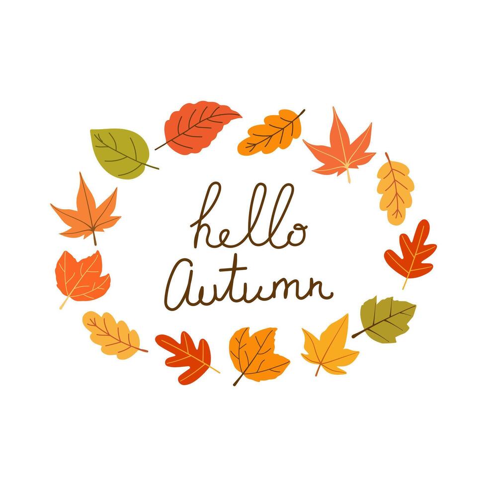 hello autumn illustration vector