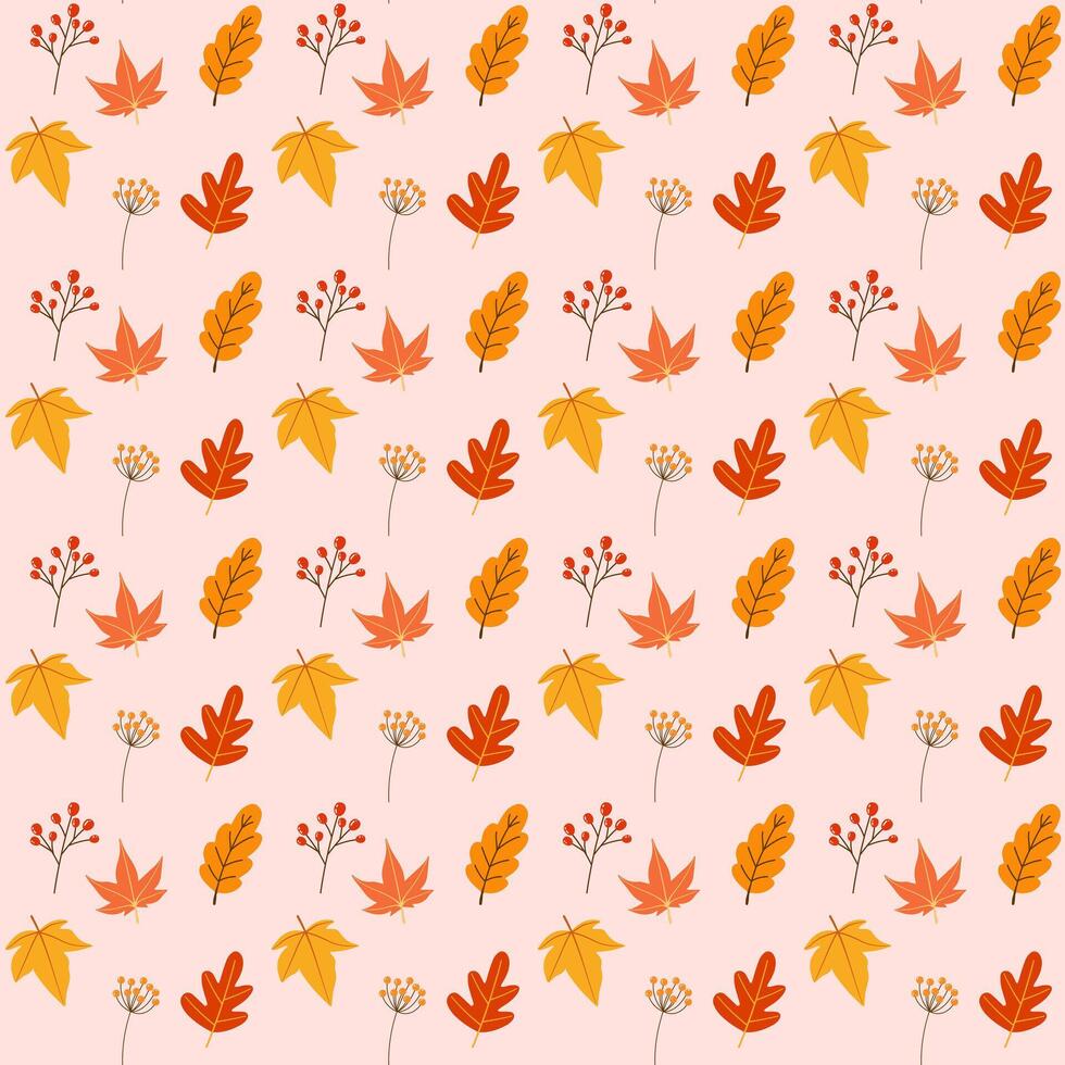 Autumn leaves seamless pattern vector