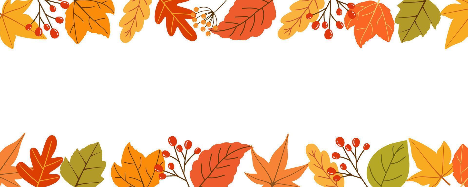 Autumn leaves background vector