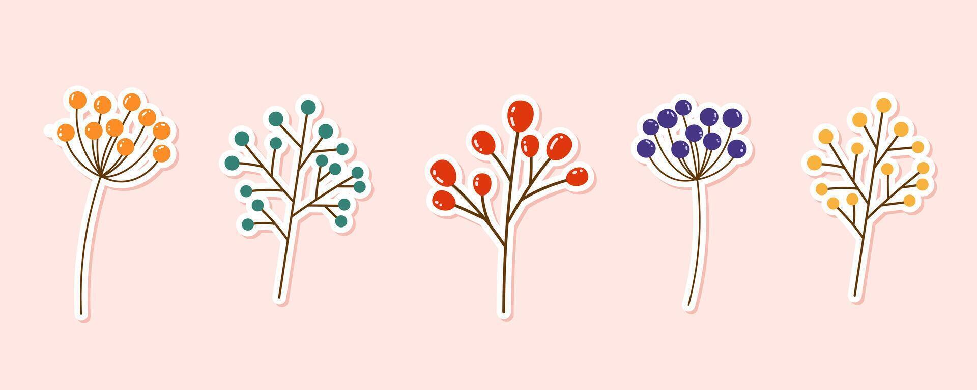 autumn leaves stickers vector