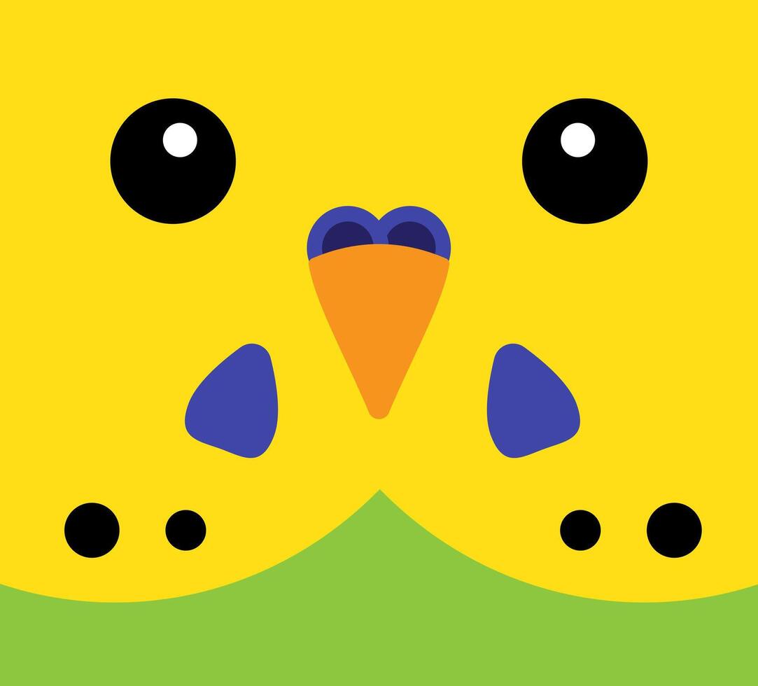 Flat parrot face vector