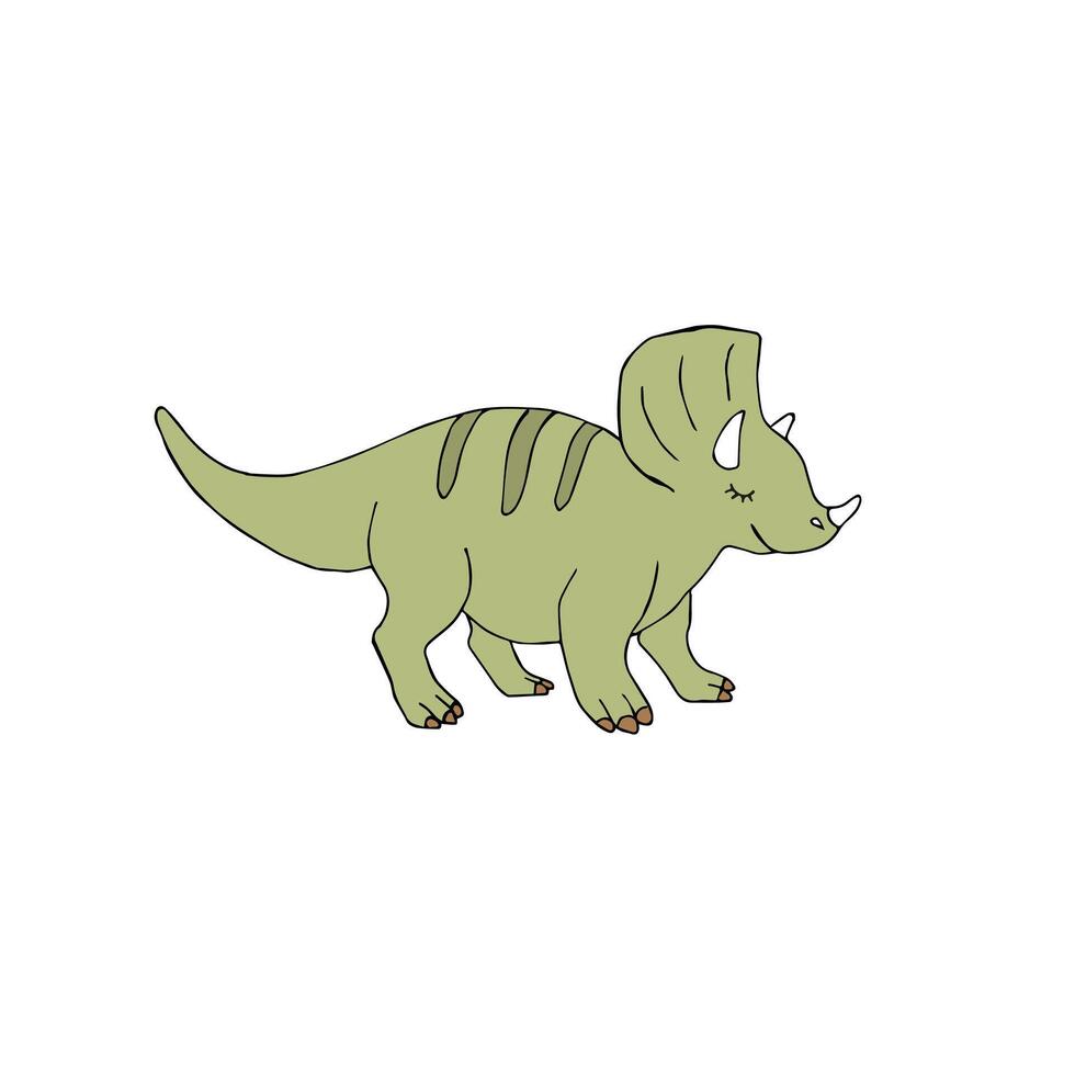 Hand drawn doodle sketch triceratops vector