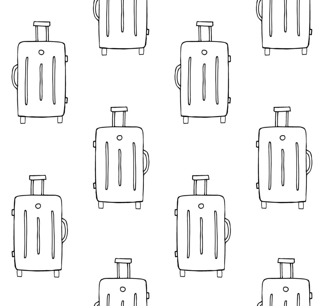 Seamless pattern of luggage travel case bag vector