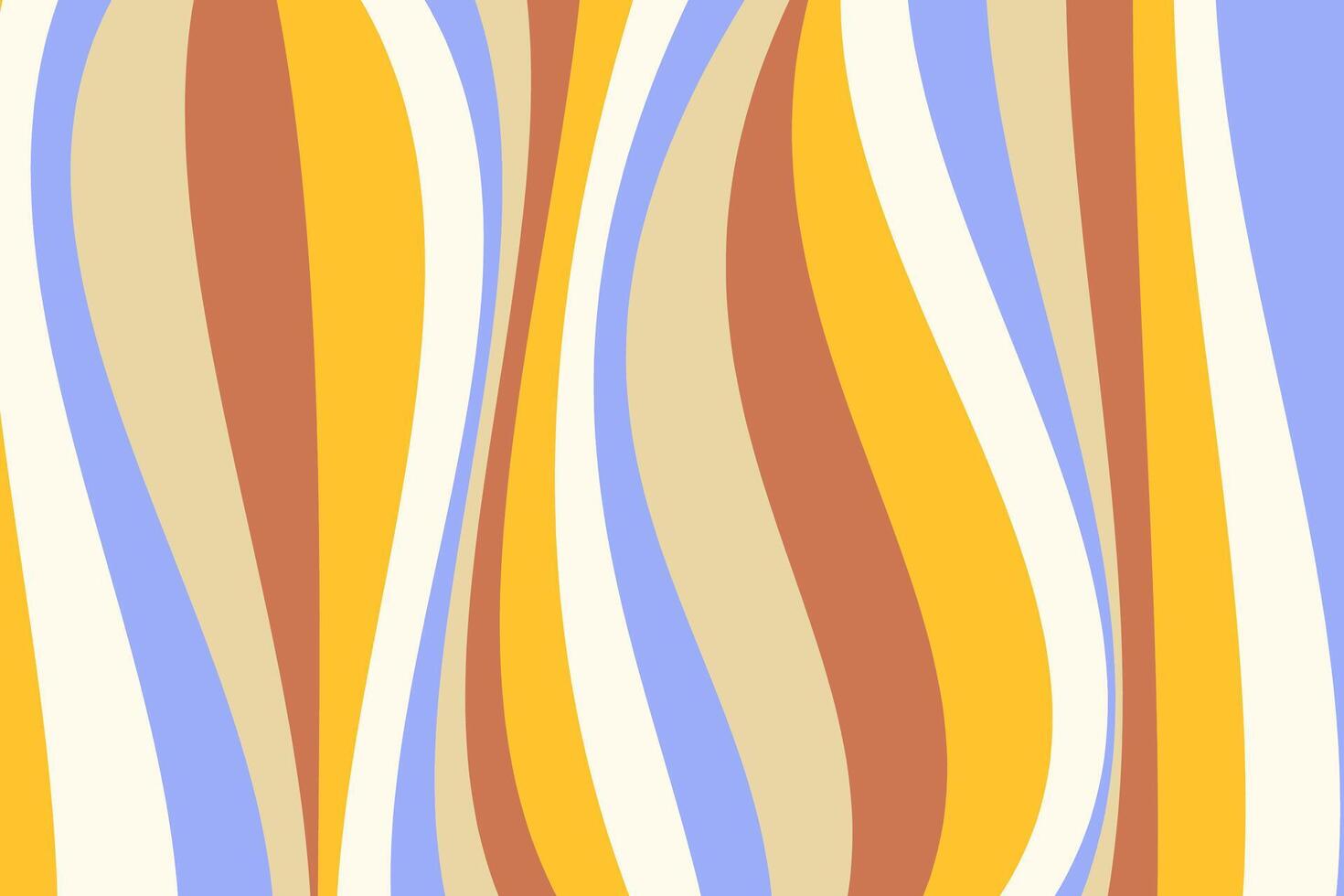 Hippie print with a psychedelic lines. Cute wavy 70s art vector