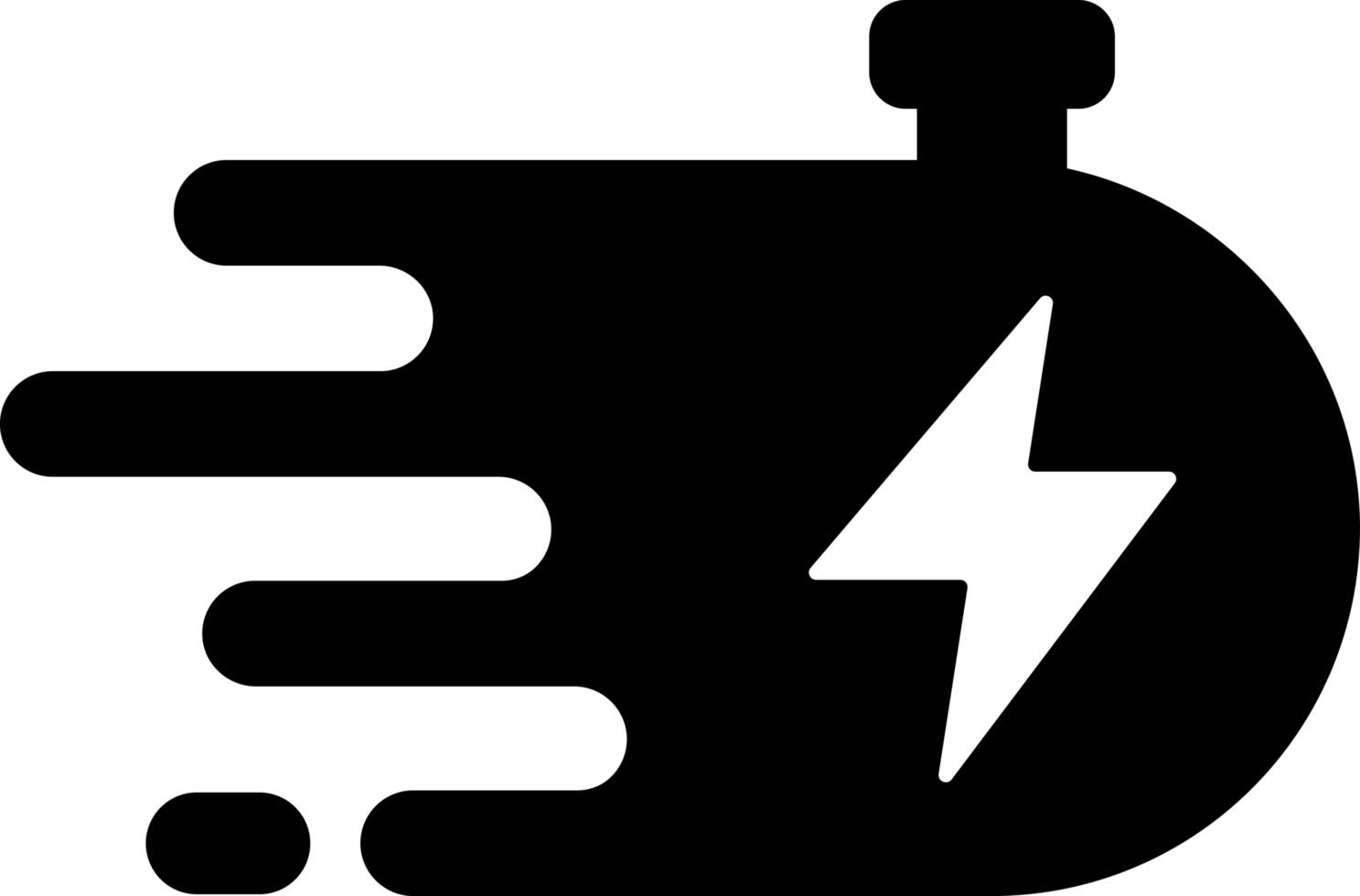 Fast time thunder icon Fast Delivery black color png