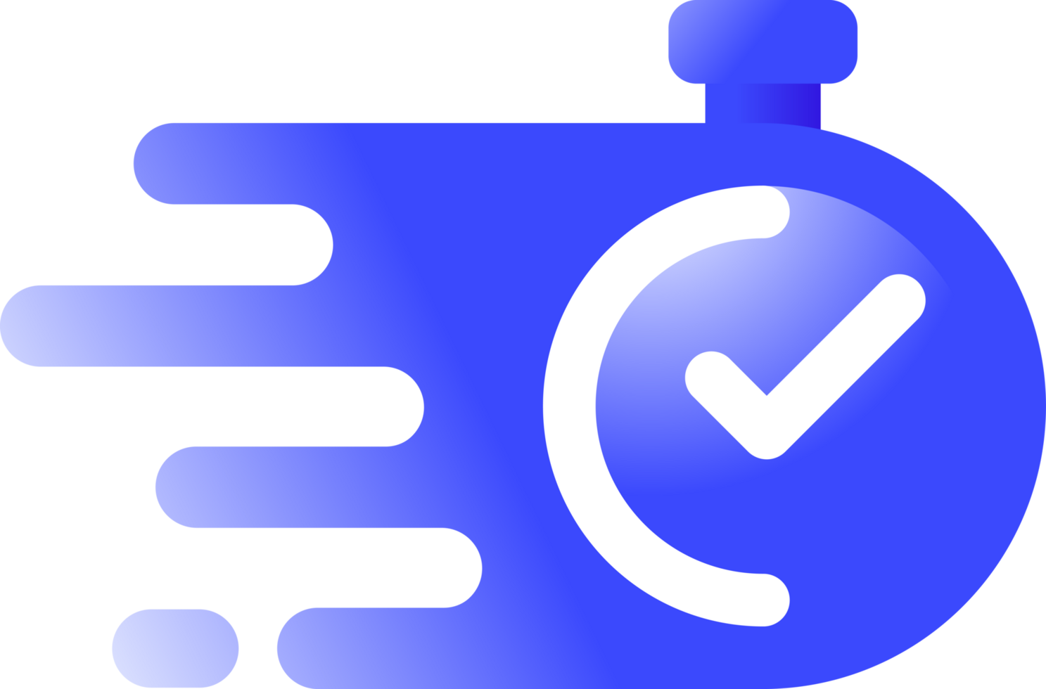 Check stopwatch tick time icon blue color png