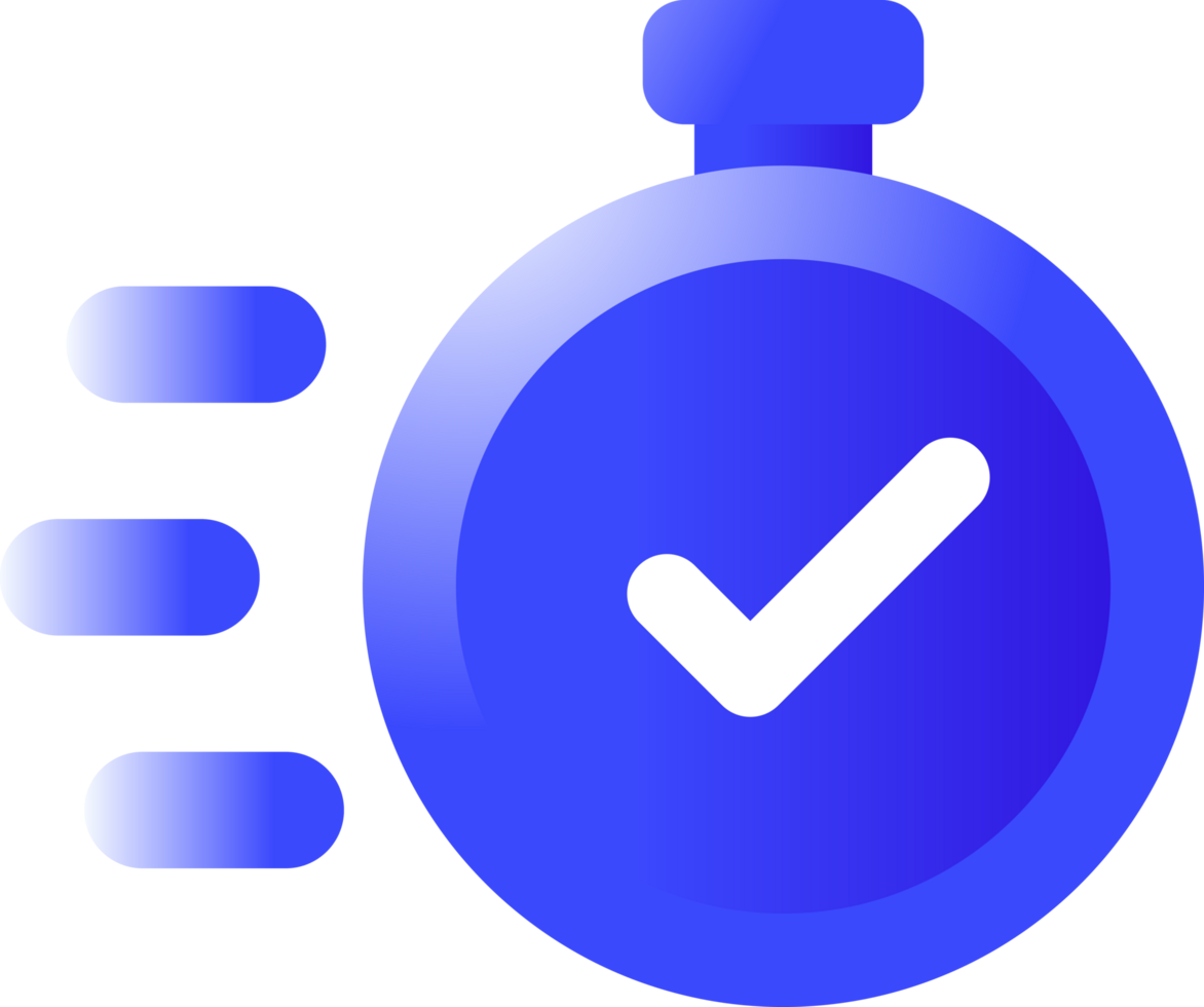 Simple Timer Icon Fast Time Fast Delivery tick icon blue color png