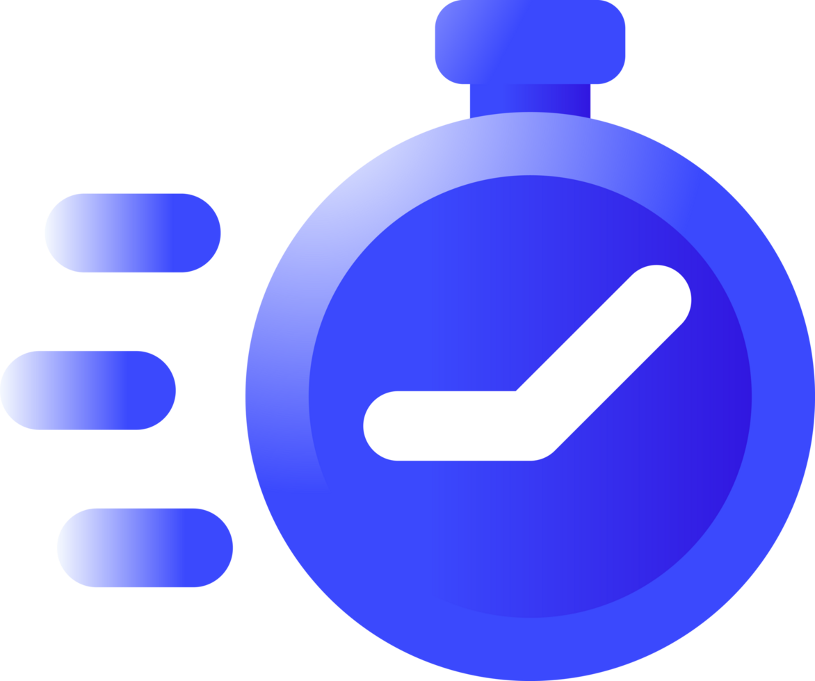 Simple Fast response Speed Time Icon blue color png