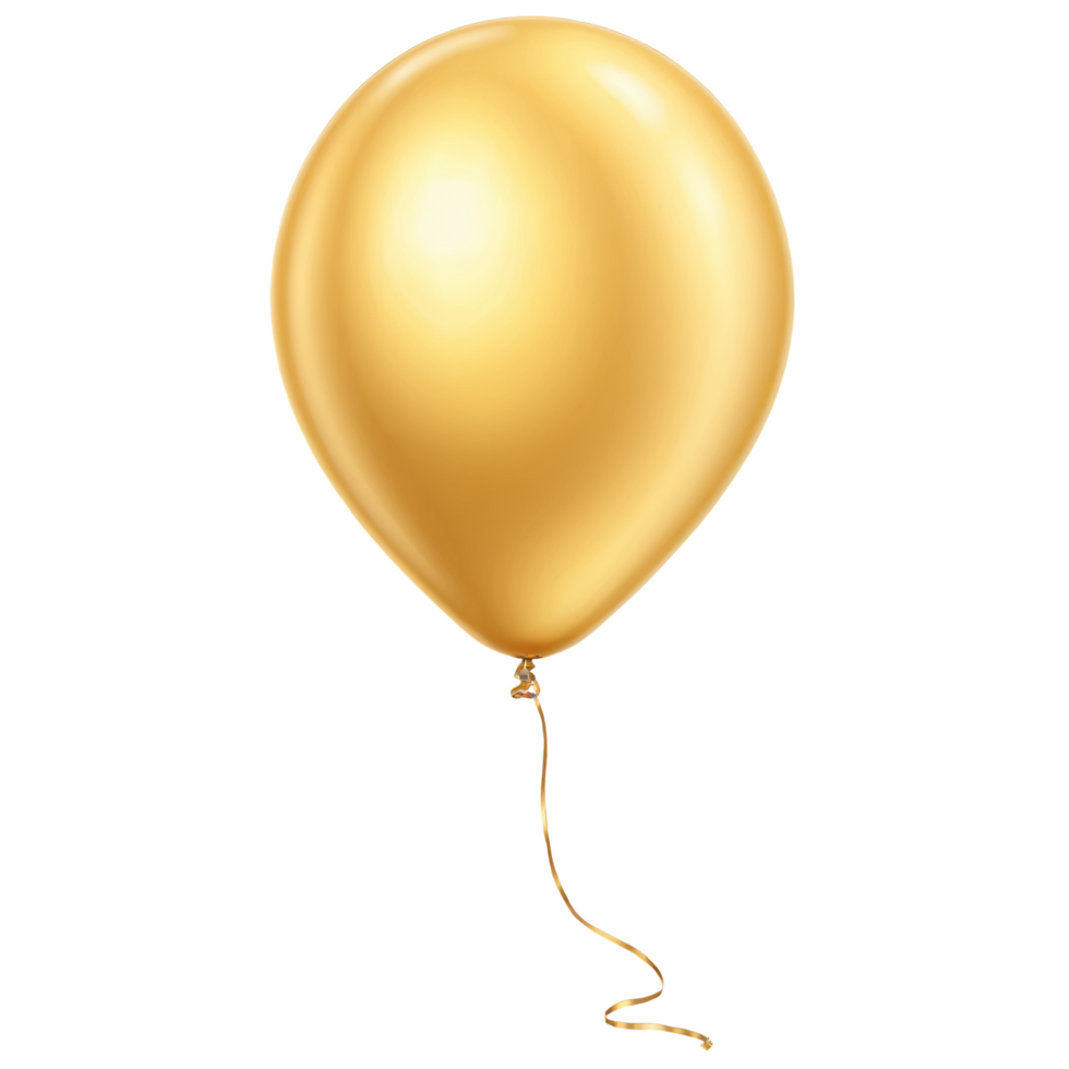 Golden Balloon on a transparent background png
