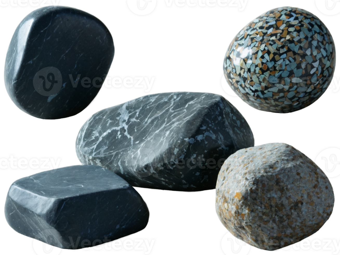 Smooth rocks isolated on transparent background png