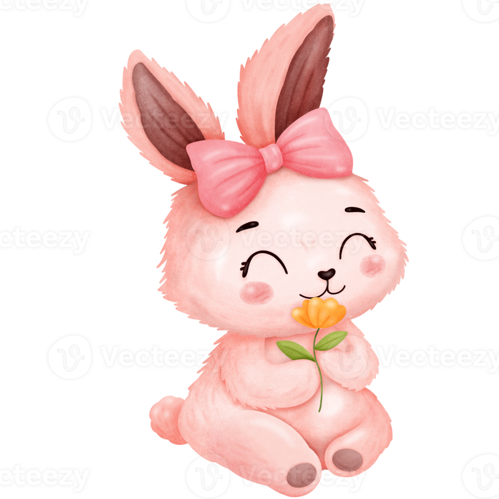 Cartoon pink bunny png