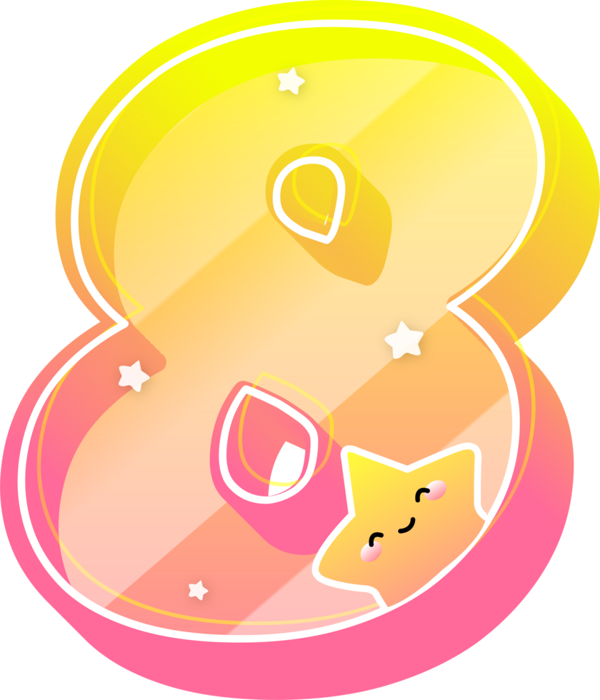 Number 8, Cute Star Alphabet Lettering png