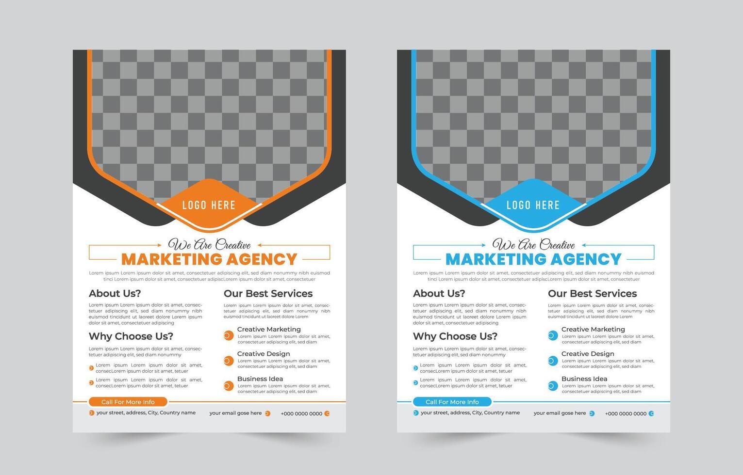 Professional business flyer template design set, Brochure design vector