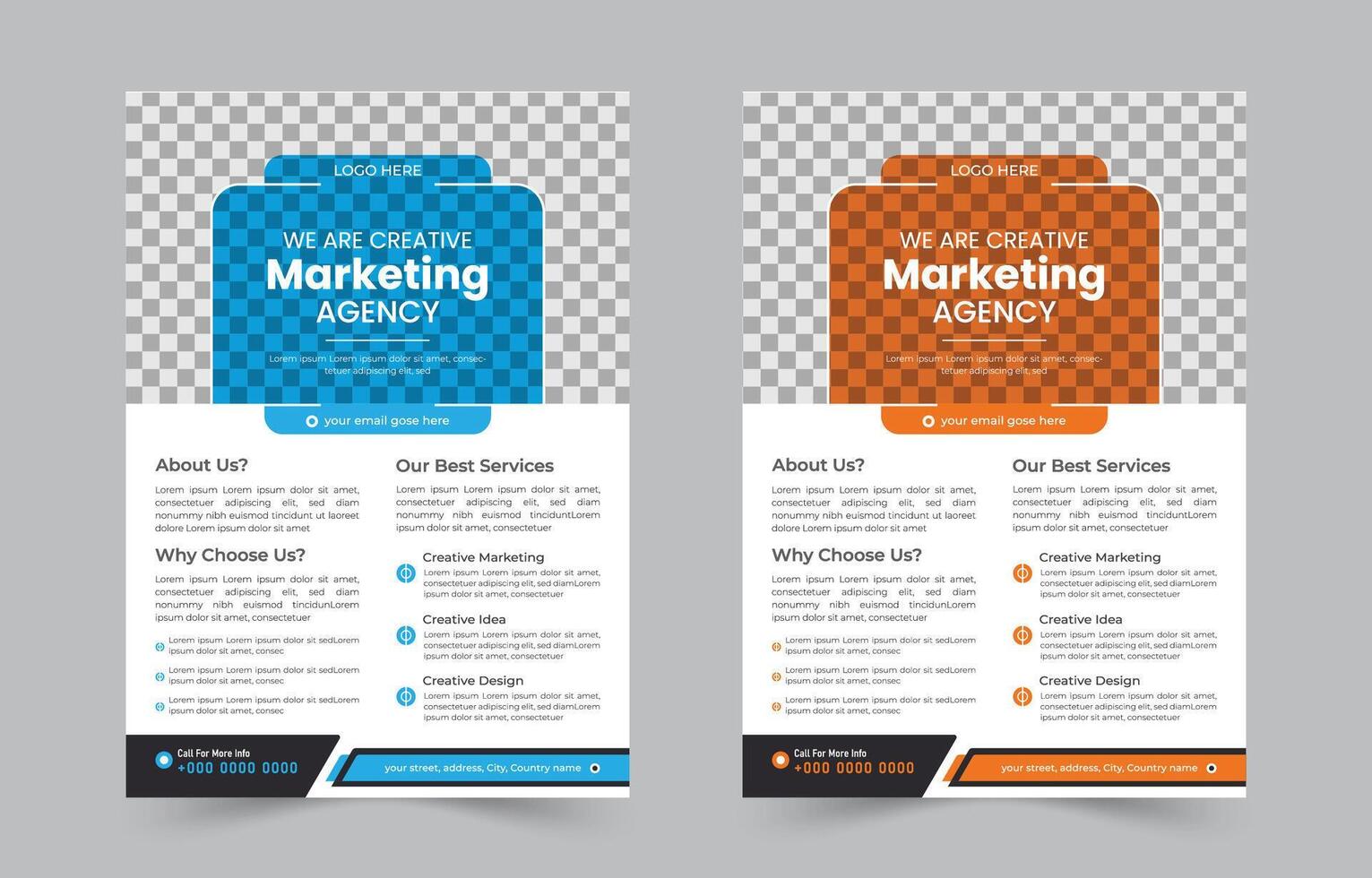 Corporate business marketing flyer template design, grow your business marketing new flyer vector