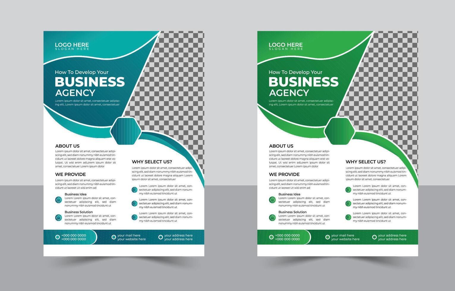 Corporate creative business flyer template design, unique flyer design vector