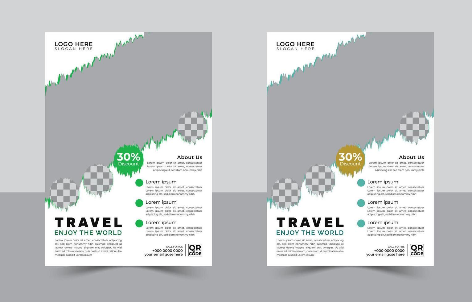 Travel flyer and poster template design, tour travel marketing vector