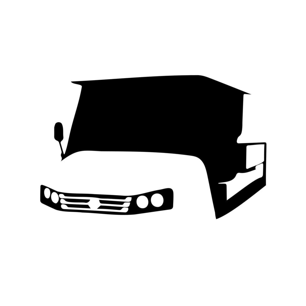 Sleek Monochrome Semi Truck Silhouette Design vector