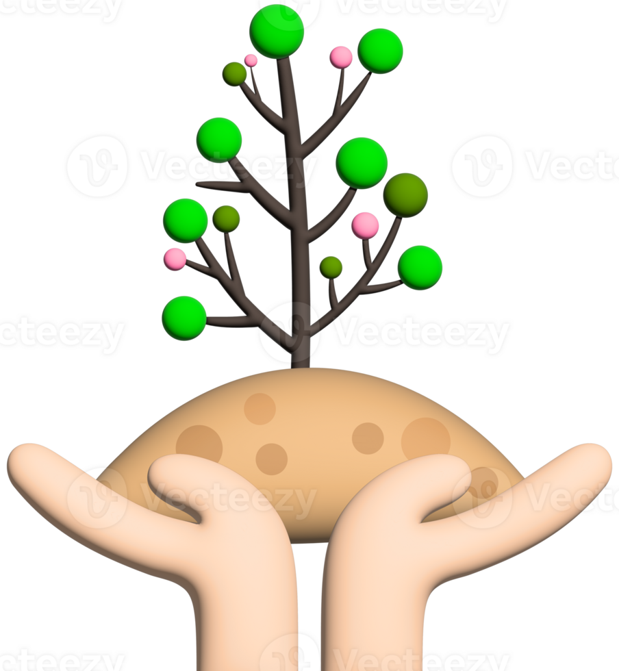 3d World Earth Day ecology lifestyle plant a tree png