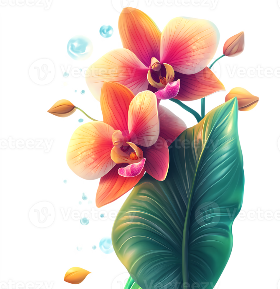 Pink Orchids with transparent background png