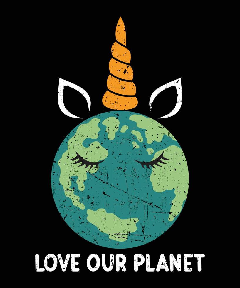 Love our planet Earth Day tshirt vector