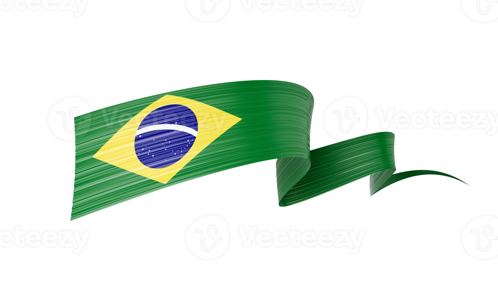 3d Flag Of Brazil 3d Wavy Shiny Brazil Ribbon 3d Illustration png