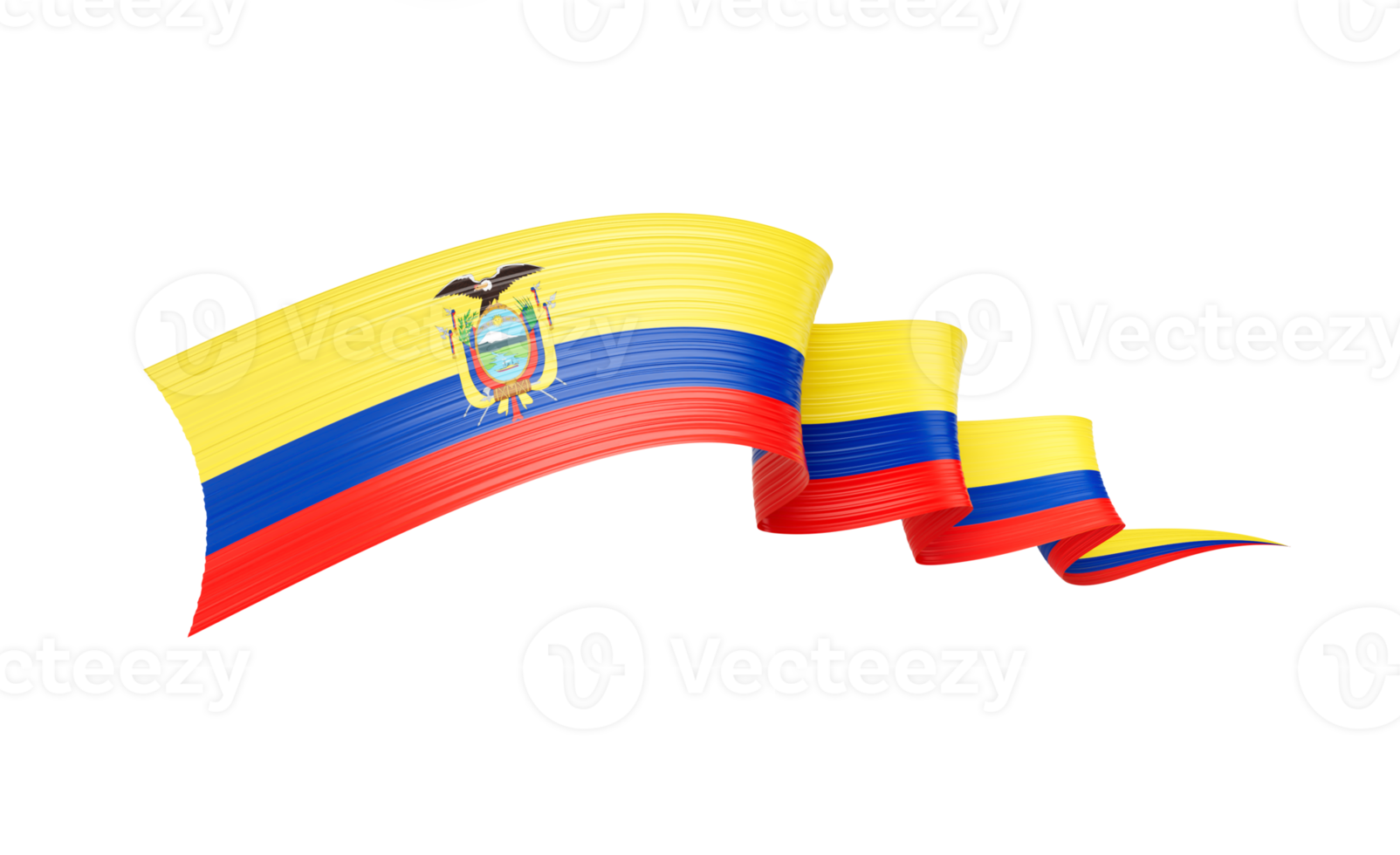 3d Flag Of Ecuador 3d Shiny Waving Ribbon Flag Of Ecuador 3d Illustration png